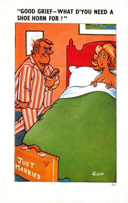 SAPHIR COMIC POSTKARTE NR 52 JUST MARRIED WITZ UNGELAUFEN GUT PLUS SEHR GUT