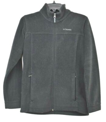 Columbia Youth Mens Black Full-Zip Comfort-Fit Zipper Pocket Jacket L (14/16)