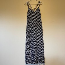 Gap Womens Dress Size S Blue Pockets Split Hem Ikat Spaghetti Strap Bohemian