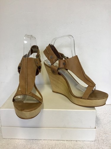 SANDALIAS CALVIN KLEIN CUERO BRONCEADO TACÓN DE CUÑA 7/40 | eBay