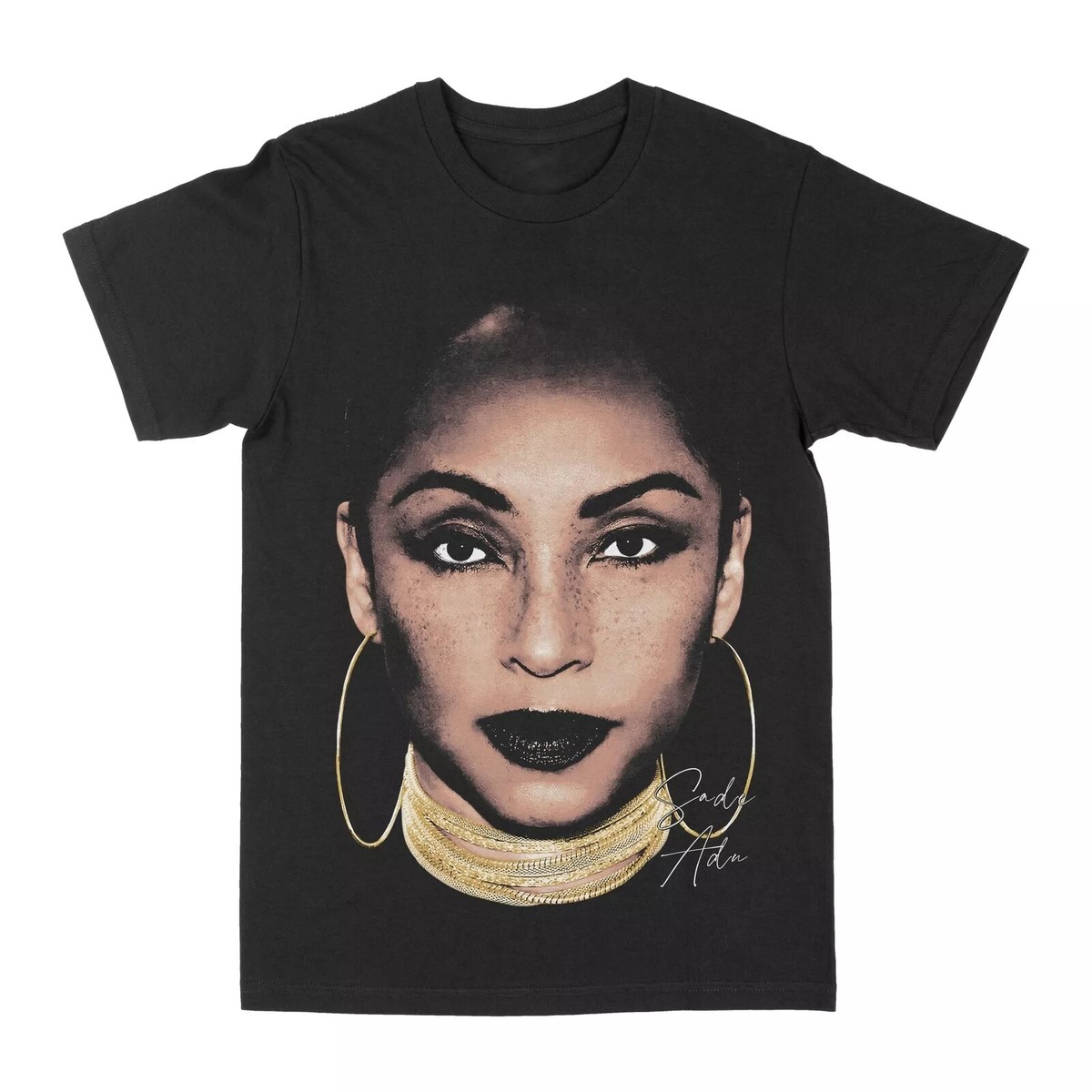 Sade Adu Big Face Basic Black Reprint T shirt Classic Style Retro