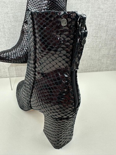 Stivaletti donna Topshop bordeaux ecopelle serpente tacco medio taglia UK 5 nuovi - Foto 5 di 12