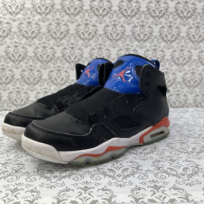 Air Jordan Flight Club  91 Black Royal Orange Athletic Shoes Boys Size 7y