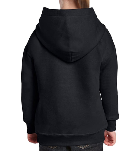 NWOT GILDAN BLACK COTTON-BLEND PULL OVER HOODIE SWEATSHIRT SIZE YOUTH L - Picture 2 of 2