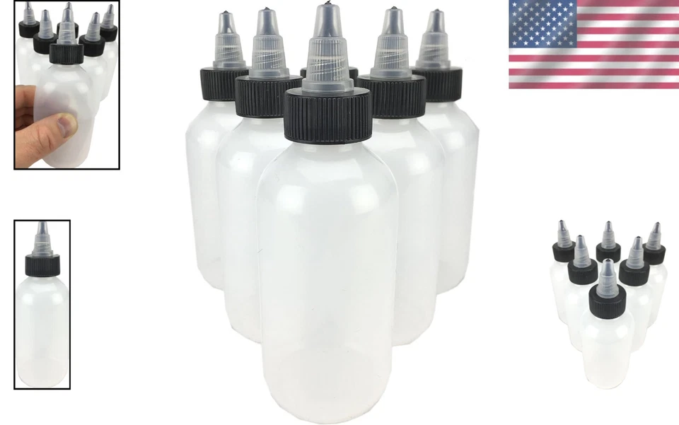 Botellas exprimidoras de LDPE ecológicas de 4 oz - perfectas para manualidades y salsas (paquete de 6) Foto 2 de 4