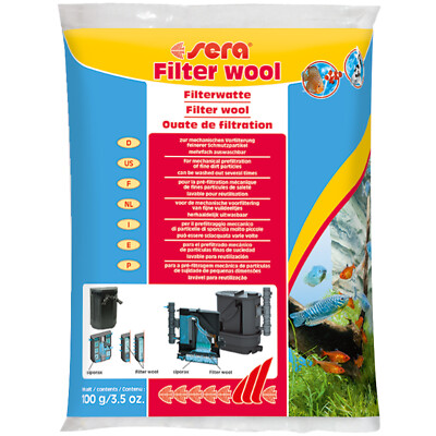 Sera Filter Wool 100 grams for Mechanical Pre-Filtration of Fine Dirt Particles
