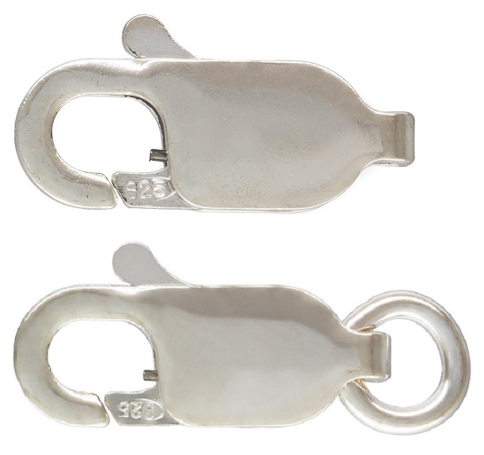 Sterling Silver, 925 Lobster Claw Clasp 2 styles - 7 sizes 8mm