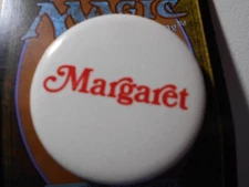 1-3/4" Margaret unknown office and location cello pinback button