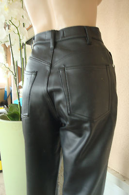 Jeans Simili Cuir Noir Trent Six Quinze - Taille 36/38, Très Bon état Occasion