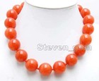 Necklace for Women Jewelry 18" Chokers Genuine 18mm Round Natural Green Jade