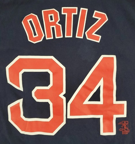 Majestic David Ortiz chemise homme grand bleu Boston Red Sox #34 baseball adulte A31 - Photo 5/14