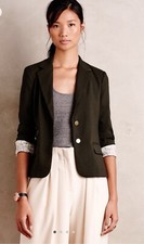 Anthropologie Cartonnier Ellis Blazer Jacket Moss Green 10