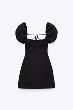 ZARA BLACK LINEN BLEND DRESS ALL SIZES REF. 2887/325
