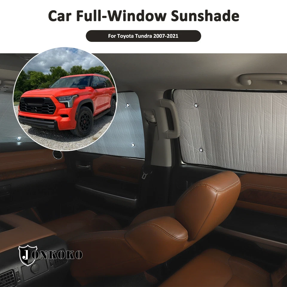 6PCS Full Window Sunshade Sun Visor UV Block For Toyota Tundra 2007-2021 Foto 4 de 4