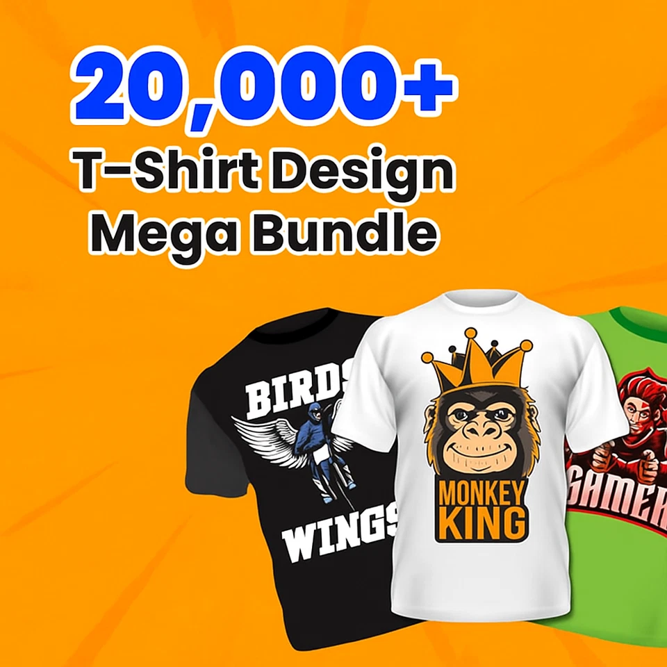 Mega paquete de diseño de camiseta 20.000+ | Gráficos de camiseta editables | IA, PSD, png Foto 2 de 4