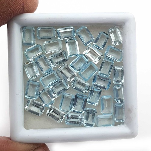 Lot de 25 pierres précieuses en vrac coupe ronde topaze bleu ciel Lot de 25 pierres précieuses en vrac coupe ronde topaze bleu ciel