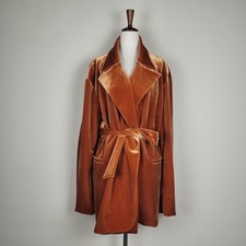 Chiara Boni La Petite Robe Jacket Womens It42 Us6 Orange Rust Velvet Trench