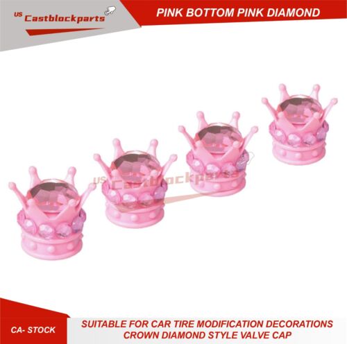 4x Crown Shape Valve Stem Caps Cap Air Tire Wheel Cover King Car/Truck - Picture 6 of 7