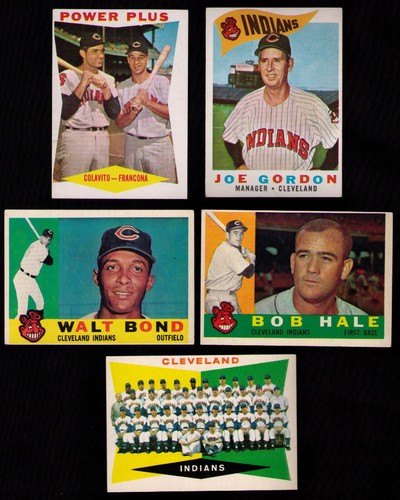 1960 Topps Cleveland Indians 21 DIFF Herb Score Jim Perry Team Card Power Plus - Picture 3 of 6