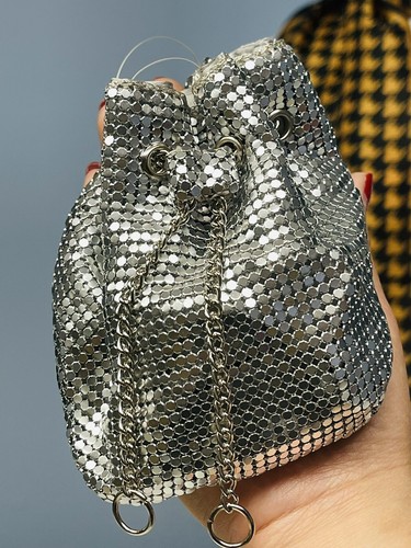 Women Mini Fashion Chain Sequins Bag Drawstring Shoulder Party Christmas Gift - Picture 2 of 12