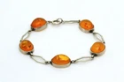 Designer amber bracelet 835 silver 70s modernist bracelet silver amber