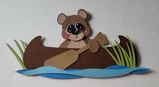 Kayak Bear. Scrapbook, Card Making Paper Piecing