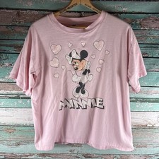 Vtg MINNIE Mouse Pink T-shirt Disney Character Fashion 80s XL