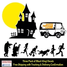 Haunted Mansion The Mystery Machine & Scooby & the Gang 3 Pack Black Vinyl Decal