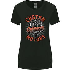 Biker Custom Cafe Racer Motors Motorbike Womens Wider Cut T-Shirt