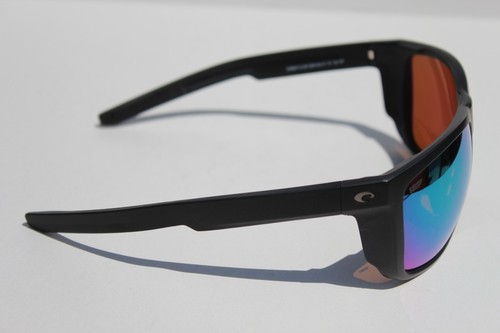 COSTA DEL MAR Ferg XL POLARIZED Sunglasses Matte Black/Green Mirror 580P NEW - Picture 3 of 10