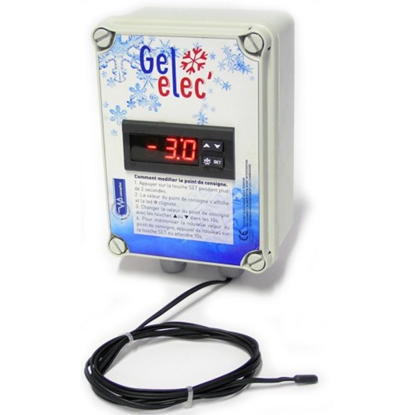 Coffret hors gel piscine GELELEC à affichage digital et régulation automatique intelligente