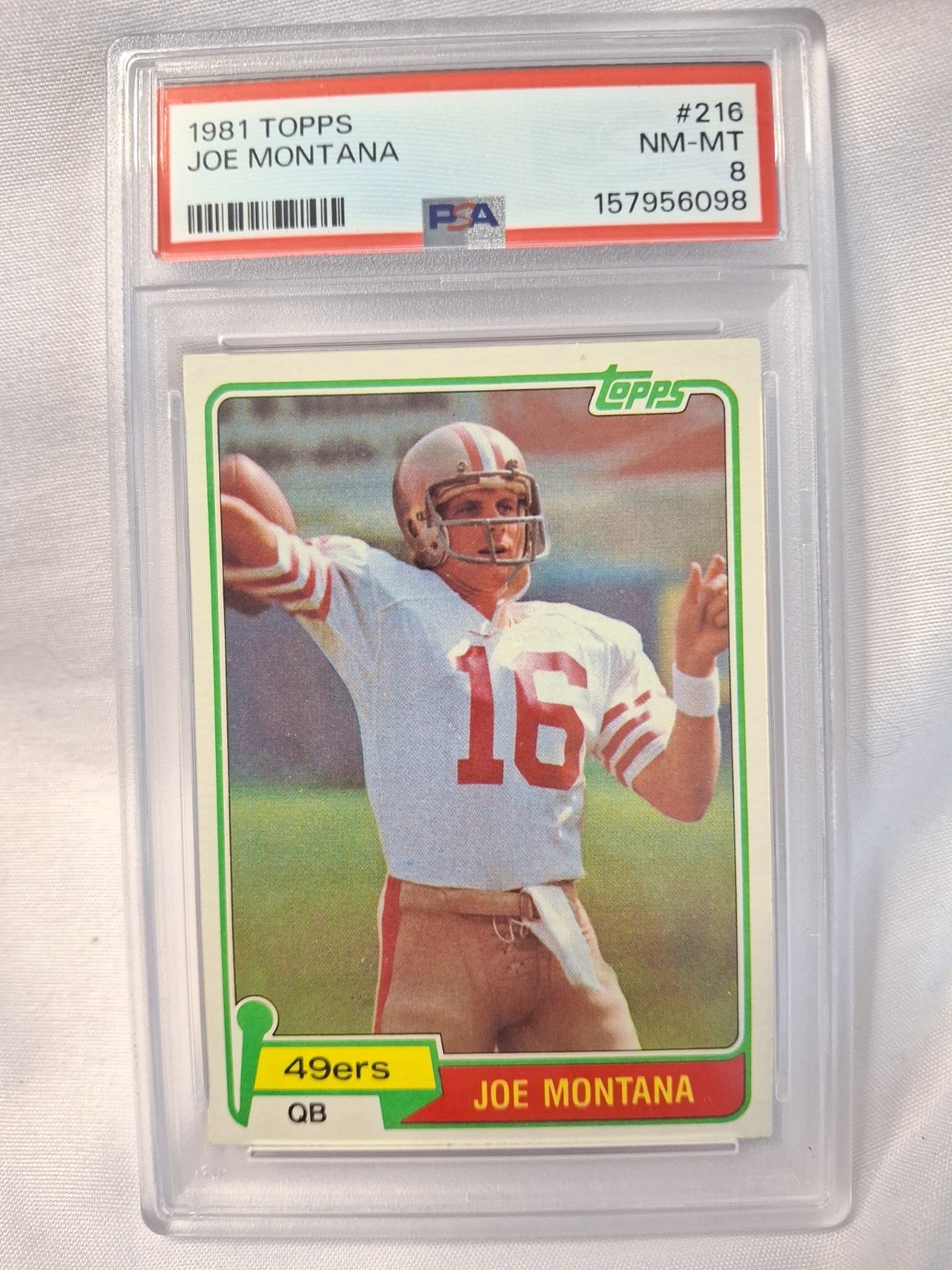 1981 Topps - Joe Montana #216 (RC) PSA 8 view 1