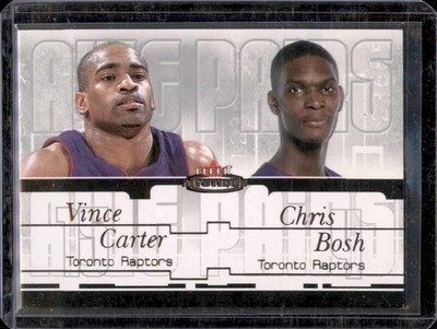 2003-04 Fleer Mystique Vince Carter Chris Bosh Awe Pairs RC #142/500