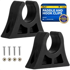 2 PCS FO4730 Black Heavy Duty Rubber Kayak Paddle Holder Clip Hardware Kit