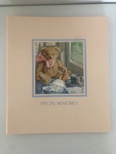Vintage Hallmark Memory Album/Scrapbook Clean, Bear  Special Memories  peach
