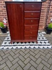 Vintage Stag Minstrel Gentleman's Wardrobe Tallboy Chest Of Drawers Can Deliver 