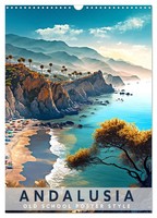Andalusia - Old School Poster Style (Wall Calendar 2027 DIN A3 Portrait), Calven