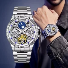 Men's Automatic Mechanical Watch with Luminous & Waterproof Stainless Steel Luna