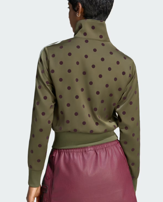 【】 SATIN POLKA DOTS TRACK TOP ADIDAS ORIGINALS SATIN POLKA DOT TRACKTOP OLIVE GREEN UK XL,XXL