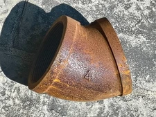 4" Black MI 45 Bend Threaded - Rusty but Useable - Smith Cooper International