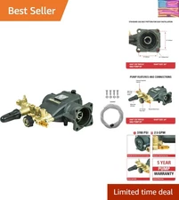 90037 Horizontal Plunger Pump for Gas Powered Pressure Washers - 2.5 GPM