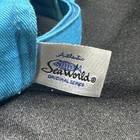 Vintage Sea World Embroidered Aqua Blue Ball Cap hook & loop closure AWESOME — photo 2