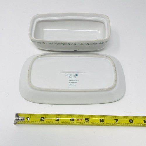 Butter Dish 2pc Mikasa Studio Nova Garden Bloom Flower Butterfly Cottagecore - Picture 3 of 3