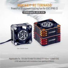 25x25mm 32000RPM/8.5V Metal Cooling Fan TURBO for Hobbywing 1/10 RC Car