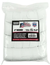 Pro-Shot Cotton Flannel Patches .270-.38 Caliber 2 Inch Round 1000 Per : 2-1000