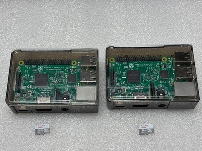Lot of 2 Raspberry Pi 3 Model B with 32GB SanDisk and Case
