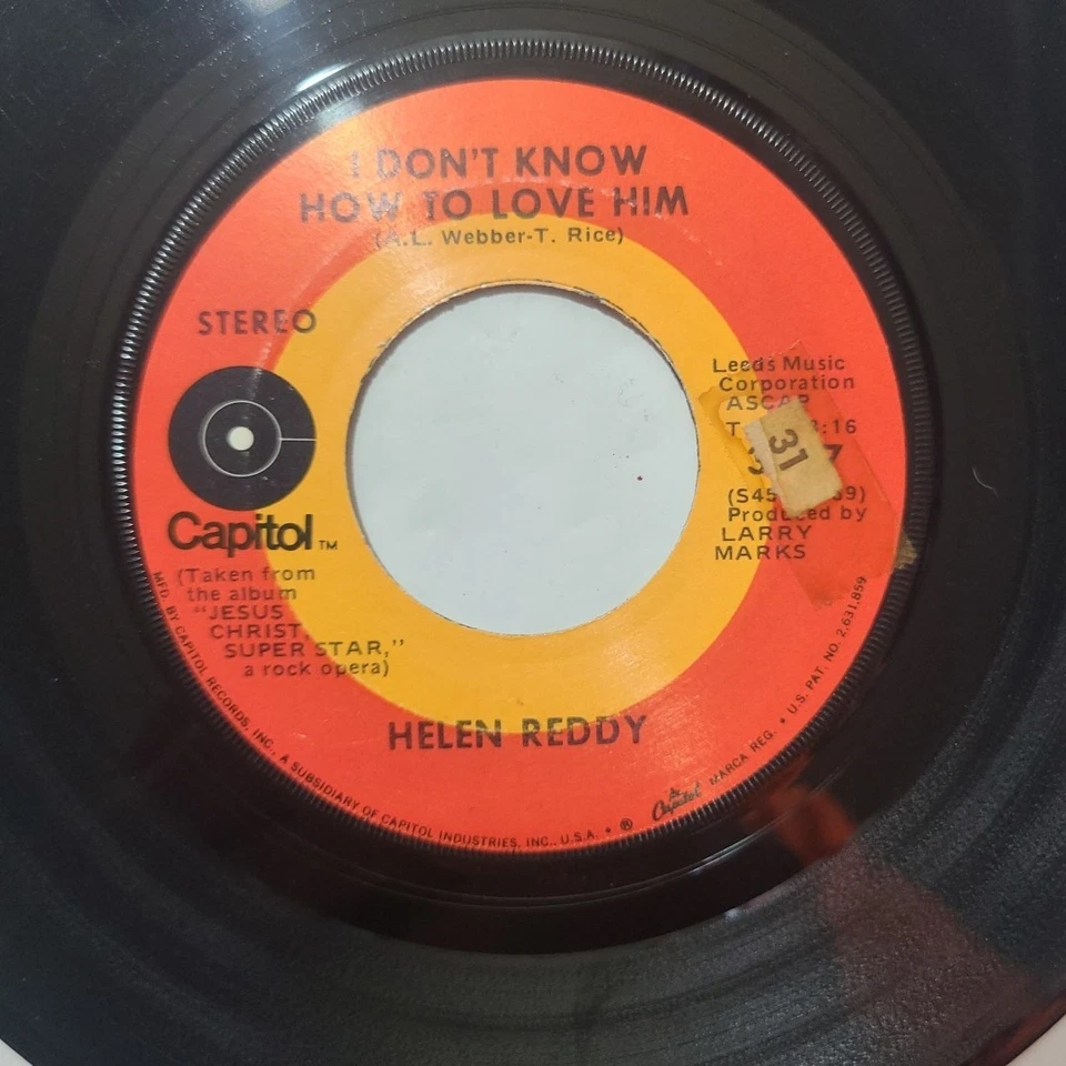Helen Reddy ~ I Believe In Music/ I Don't Know How To Love Him ~ 45 RPM Record - Image 4 of 4