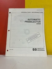 HP 8445B Automatic Preselector Operating and Service Manual