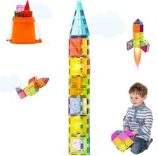 121PCS Magnetic Building Blocks Set 3D Construction Puzzle STEM Toys for Kids