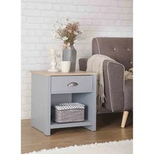 SleepOn Wooden Lamp Table Available In Grey/Oak
